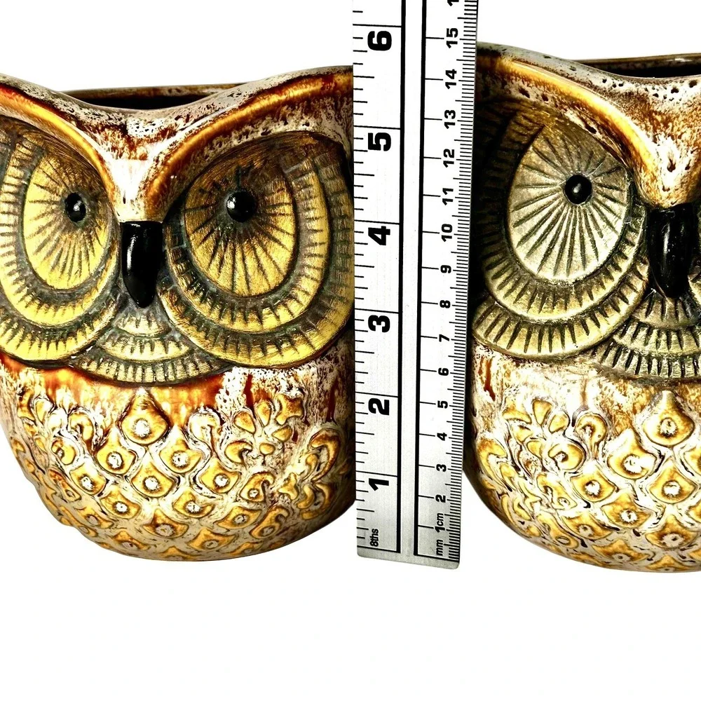 Intertek Ceramic Owl Lamps Set of 2  Bedside Light Up‎ Nightlights 5.75